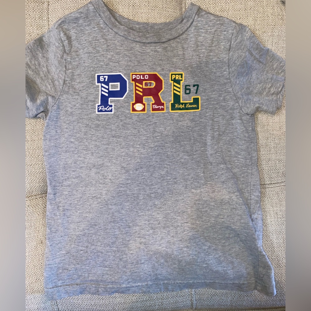 Polo by Ralph Lauren Kids Gray Tee with Colorful Graphic